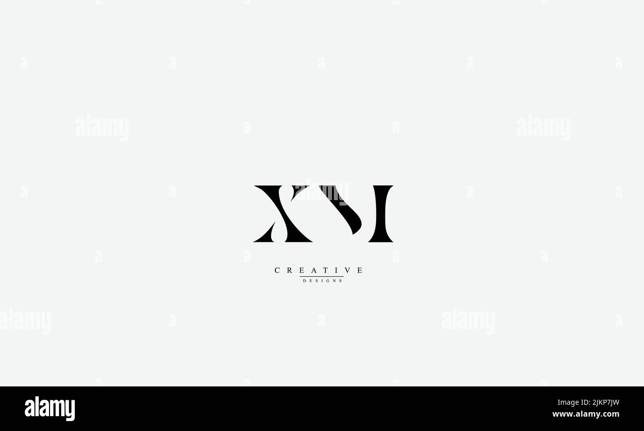 Lettere maiuscole iniziali logo monogramma XM MX X M. Illustrazione Vettoriale
