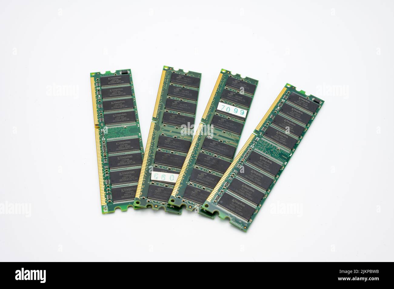 vecchi moduli di memoria ram del computer Foto Stock