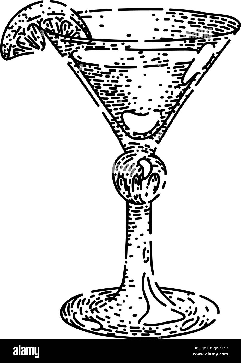 cosmopolita cocktail schizzo disegnato a mano vettore Illustrazione Vettoriale