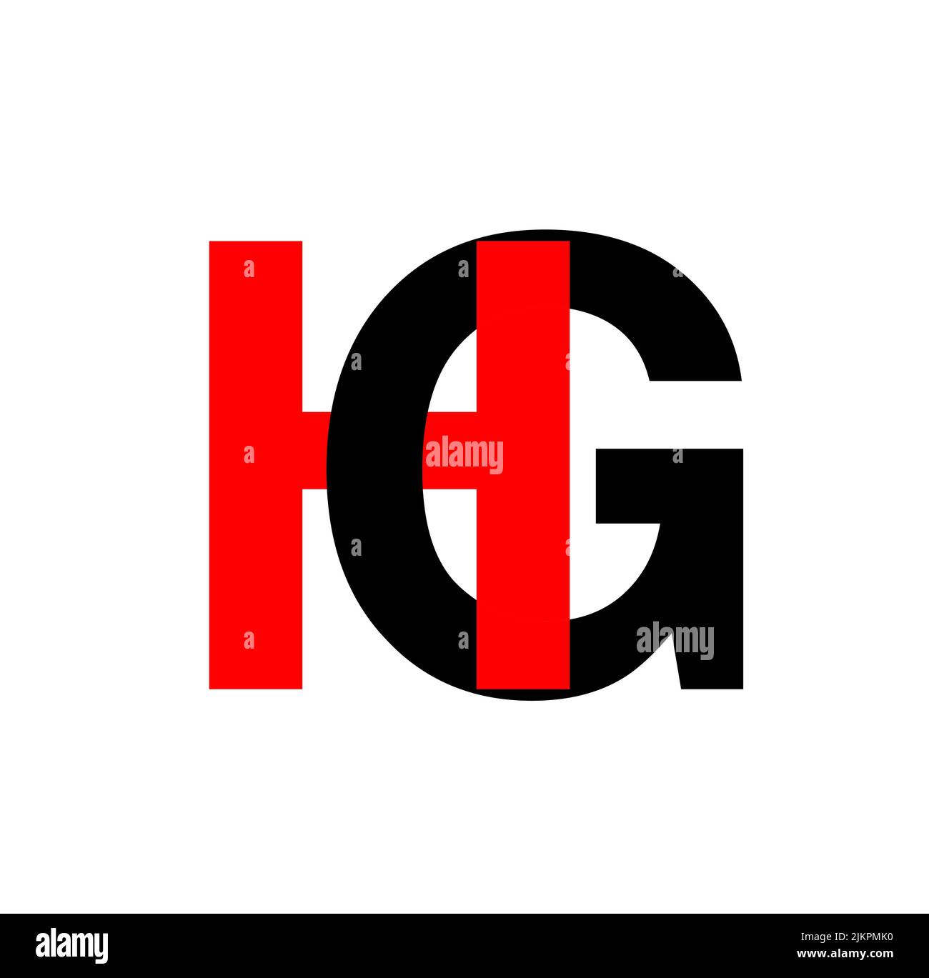 Un design monogramma con lettere iniziali del marchio HG Illustrazione Vettoriale