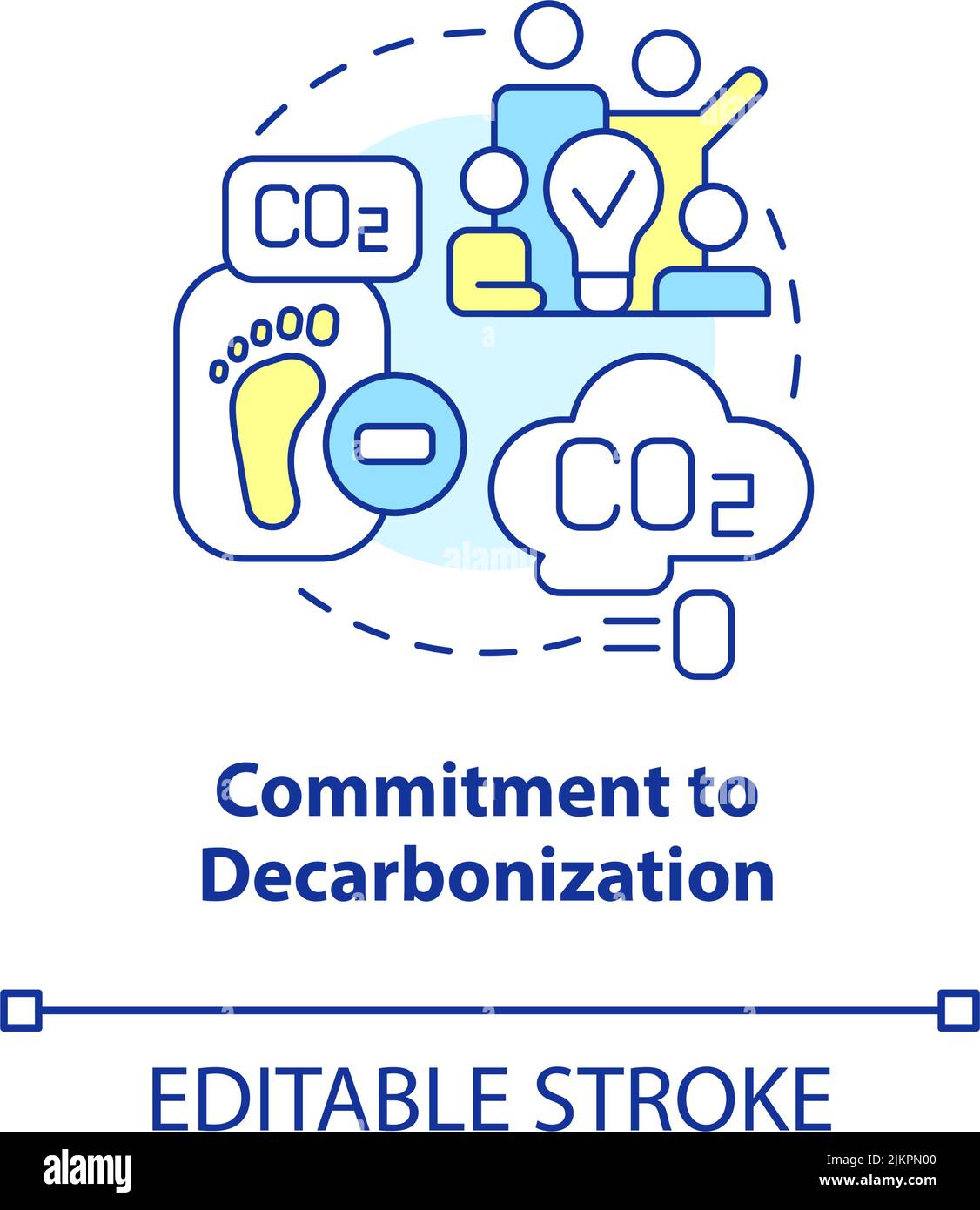 Icona impegno per il concetto di decarbonizzazione Illustrazione Vettoriale