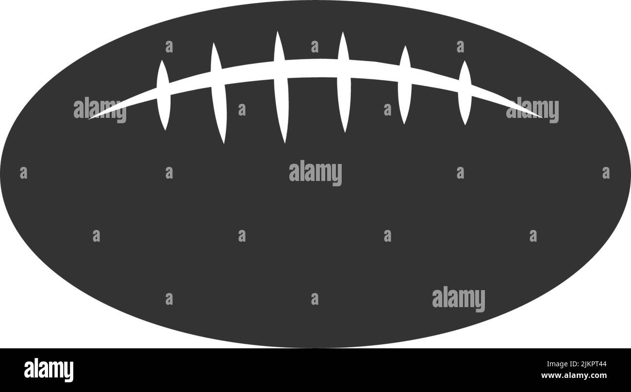 Modello di illustrazione del logo con icona a forma di palla di Rugby Illustrazione Vettoriale