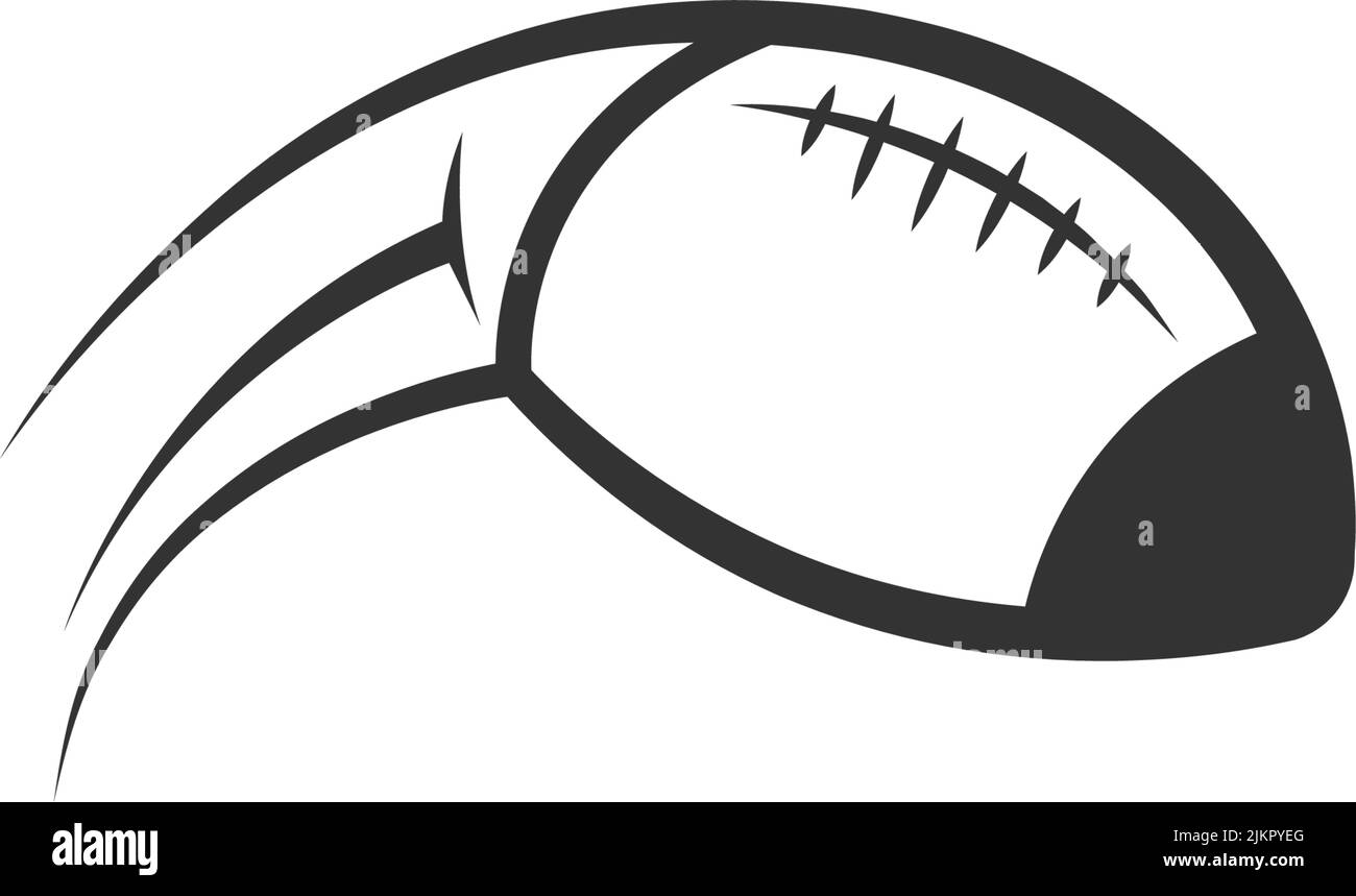 Modello di illustrazione del logo con icona a forma di palla di Rugby Illustrazione Vettoriale