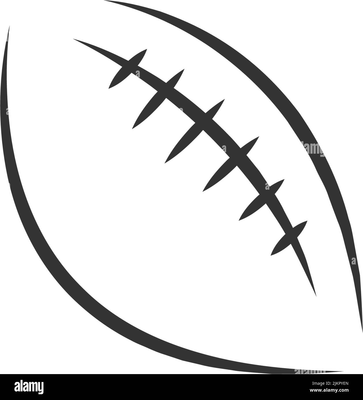 Modello di illustrazione del logo con icona a forma di palla di Rugby Illustrazione Vettoriale