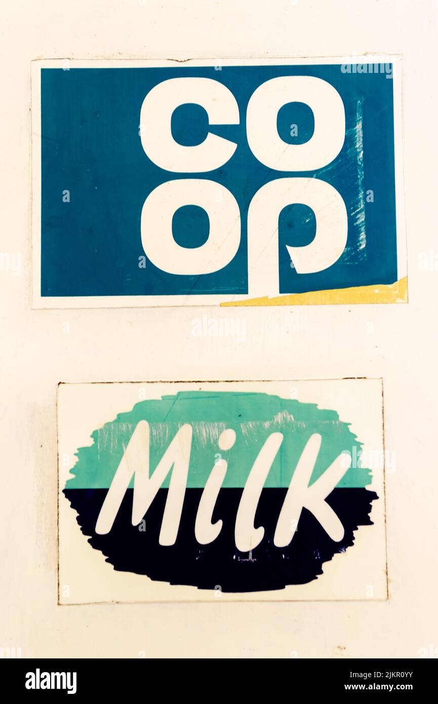 Logo del latte cooperativo (Coop) Foto Stock