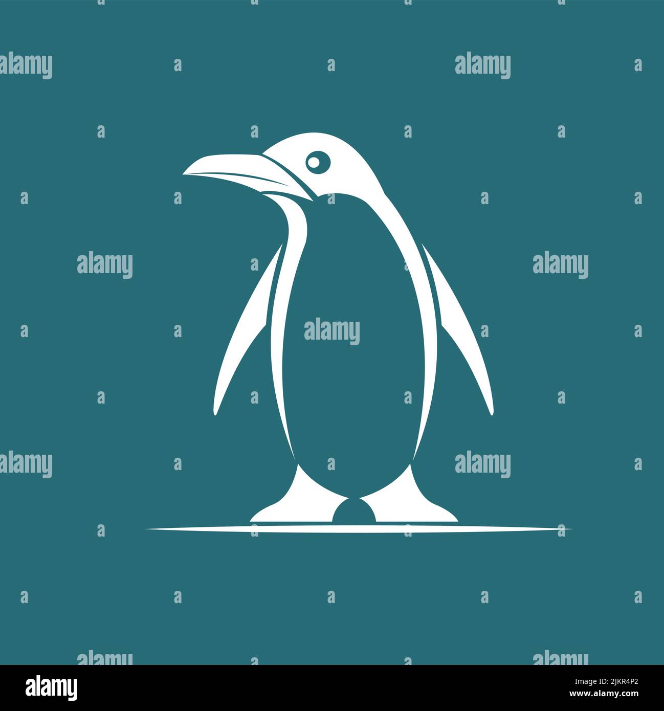 Immagine vettoriale del pinguino su sfondo blu Illustrazione Vettoriale