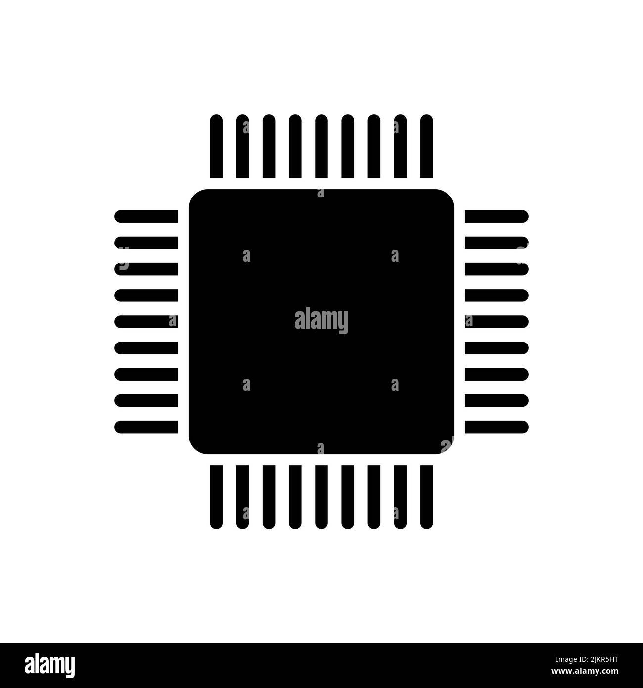 Icona vettoriale del chip del computer su sfondo bianco Illustrazione Vettoriale
