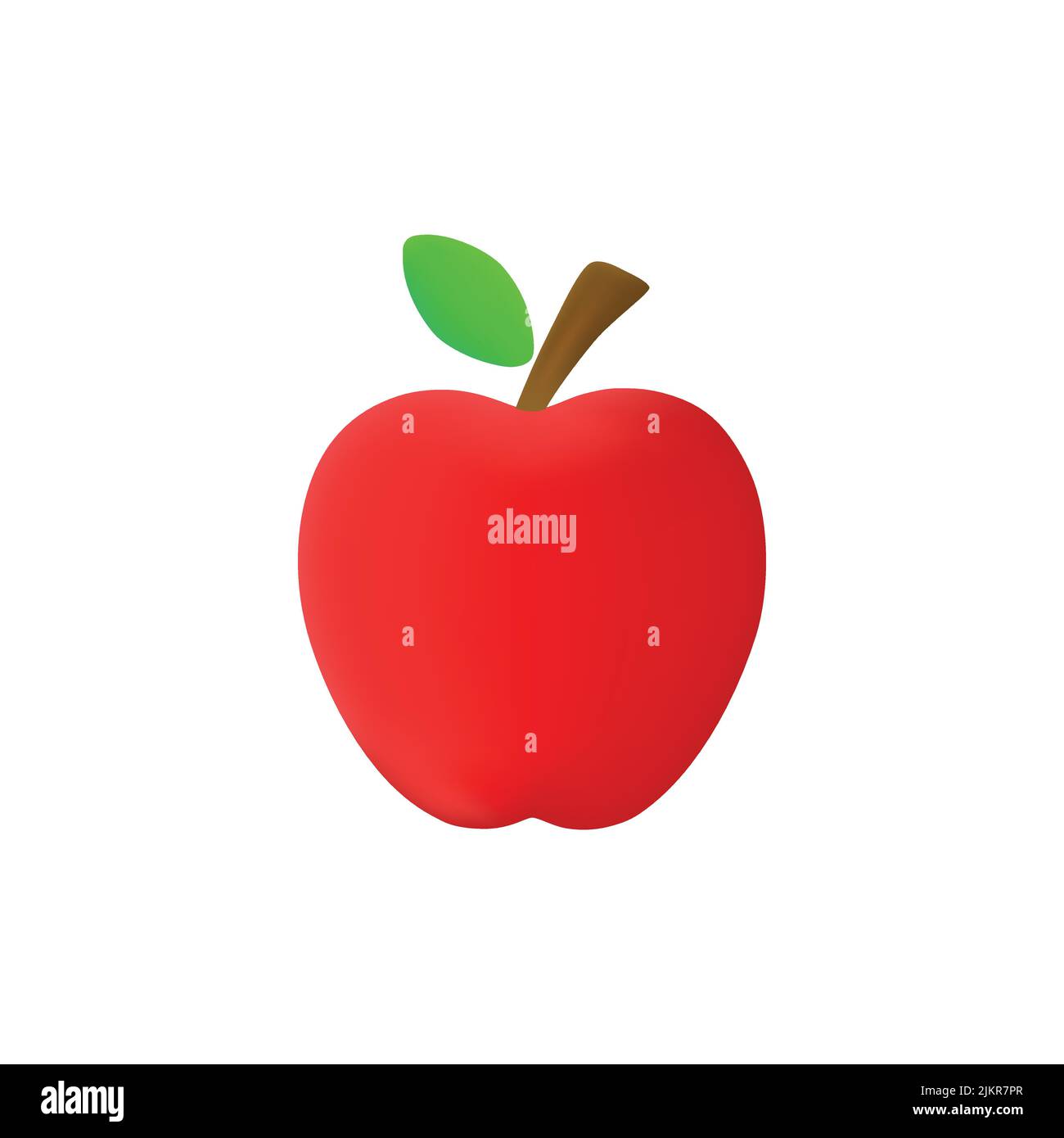 3d immagine vettoriale dell'icona della frutta di mela isolata su sfondo bianco. Illustrazione Vettoriale