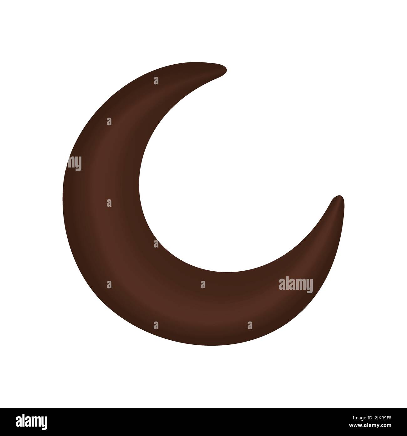 3d illustrazione vettore luna di cioccolato Illustrazione Vettoriale