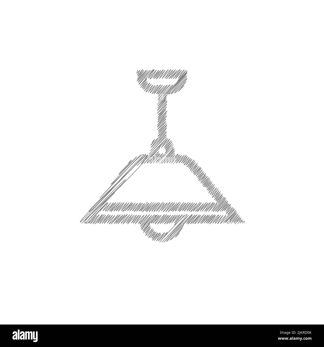 Icona del vettore di schizzo grigio del lampadario. L'icona piatta dettagliata del lampadario può essere utilizzata per il Web e per i dispositivi mobili Illustrazione Vettoriale