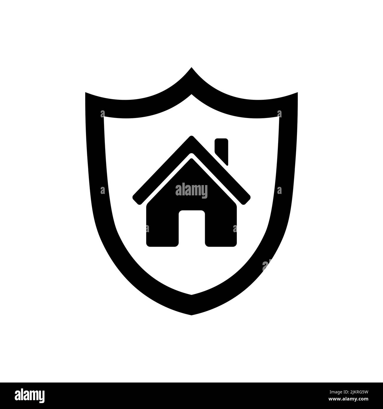 Home con icona scudo. Simbolo di sicurezza della casa. Illustrazione Vettoriale