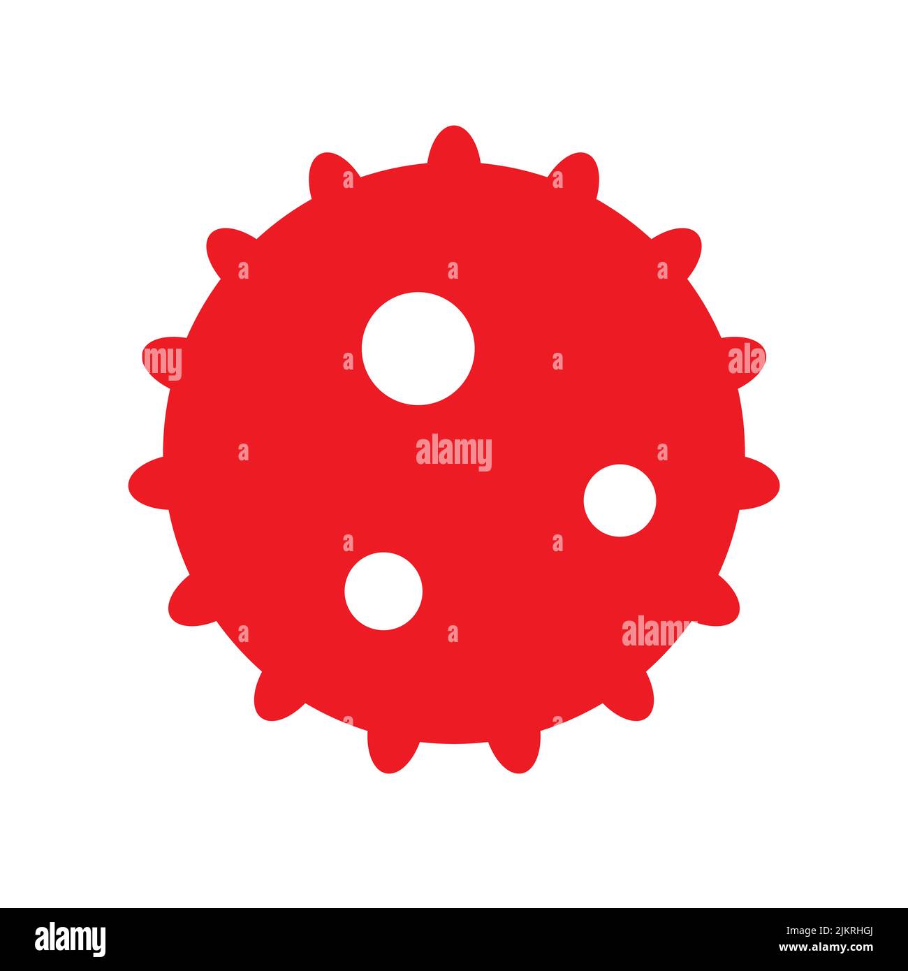 Virus e icona del covid. Design grafico piatto. Simbolo su sfondo bianco. Illustrazione vettoriale. EPS10. Illustrazione Vettoriale