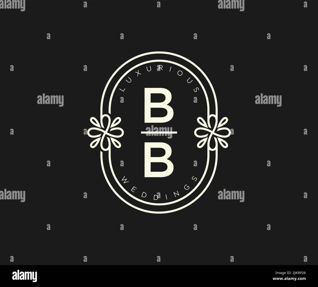 BB iniziali lettera Wedding monogramma modello loghi, disegnati a mano moderno minimalista e modelli floreali per carte di invito, Salva la data, elegante Illustrazione Vettoriale