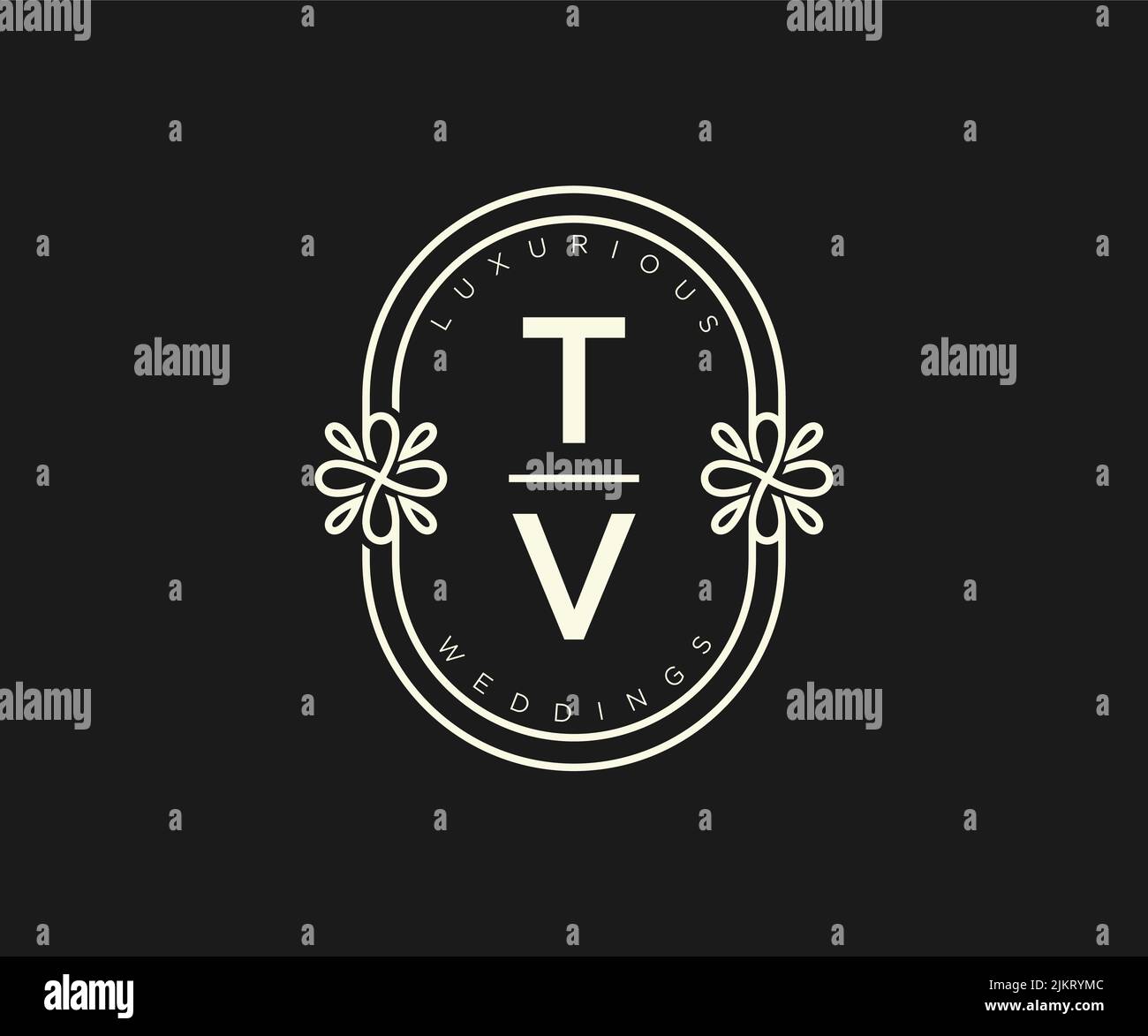 TV iniziali lettera Wedding monogramma modello loghi, a mano disegnata moderno minimalista e modelli floreali per le carte di invito, Salva la data, elegante Illustrazione Vettoriale
