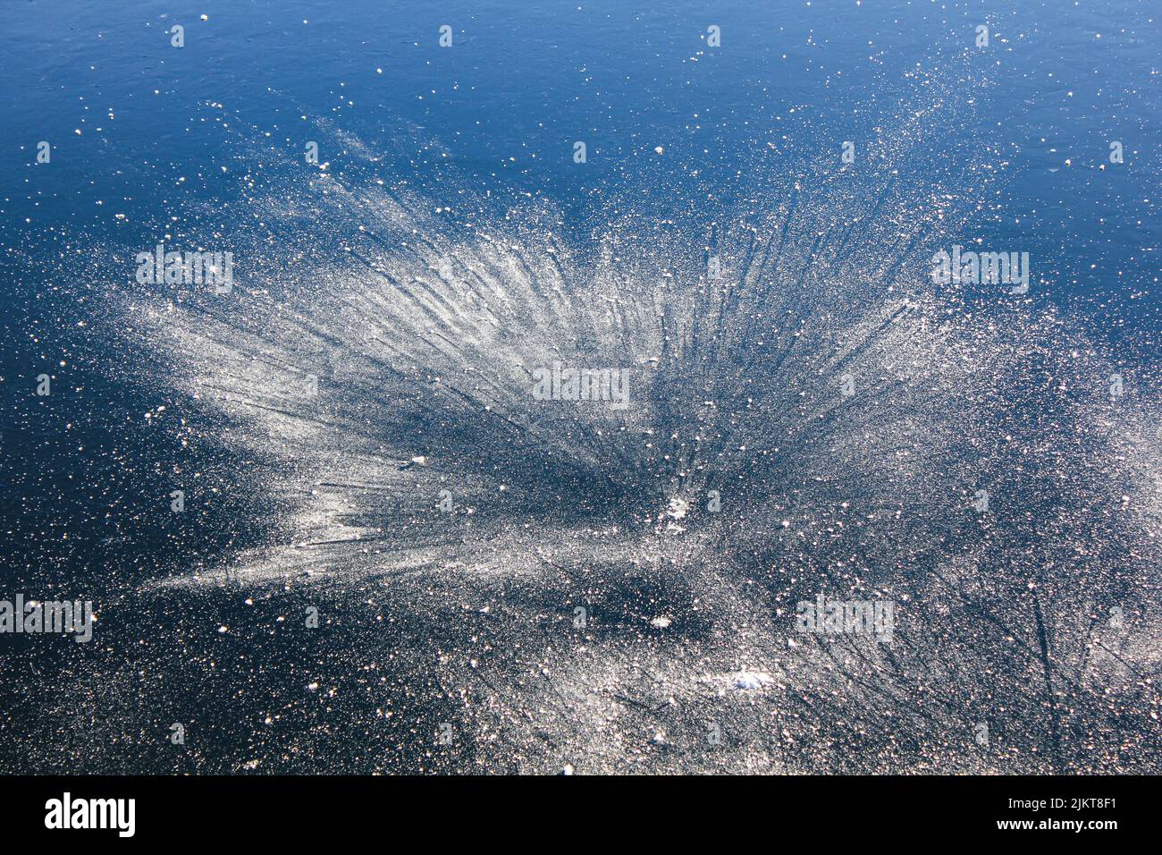 Una parte di ghiaccio di un'area di pista Foto Stock