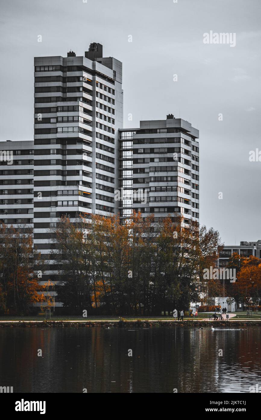 Vista sugli alti edifici di Norimberga, Germania Foto Stock