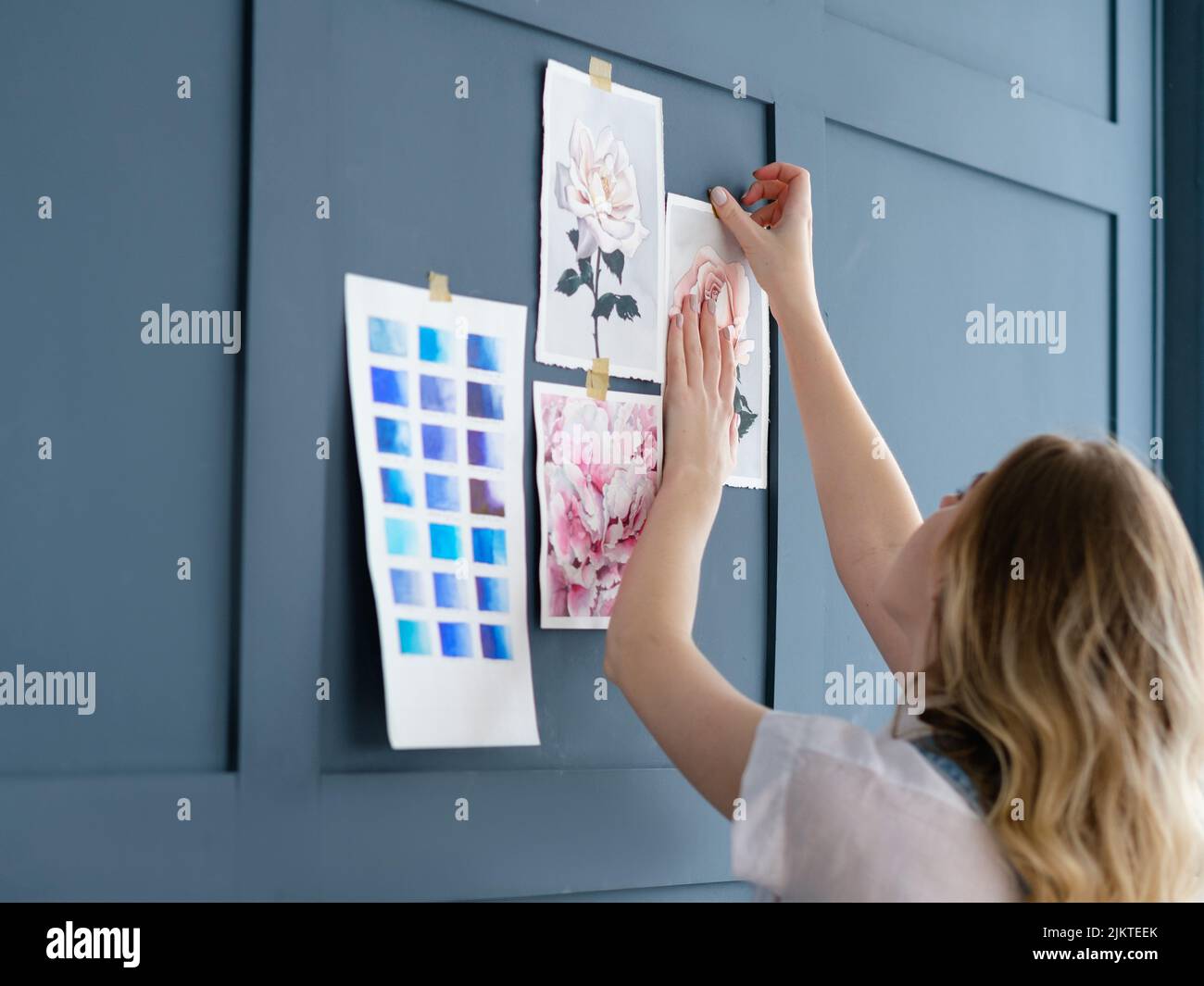 pittura d'arte acquerello campione di colore disegno creativo Foto Stock