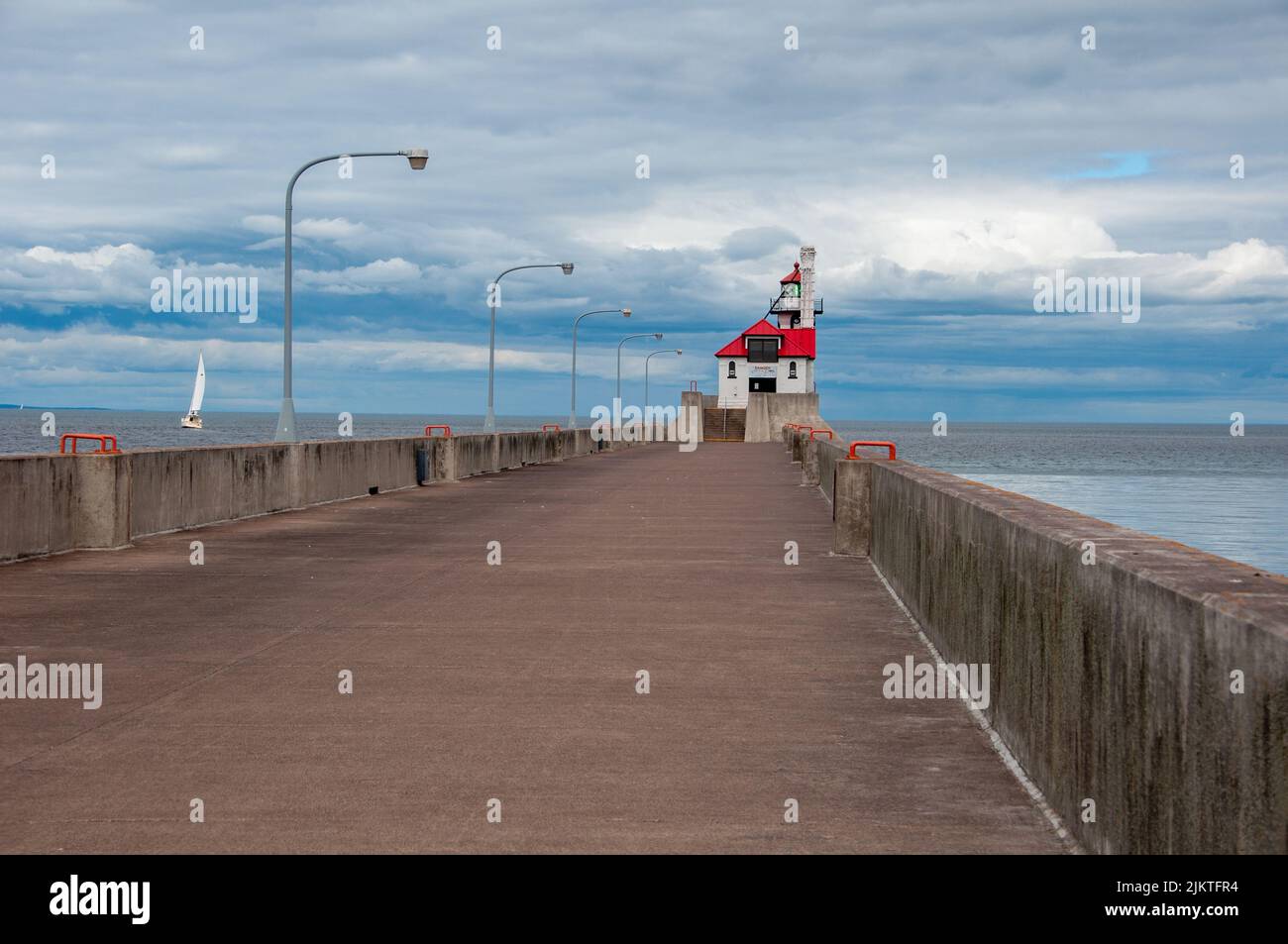 Il faro sul Lago superiore a Duluth, Minnesota Foto Stock