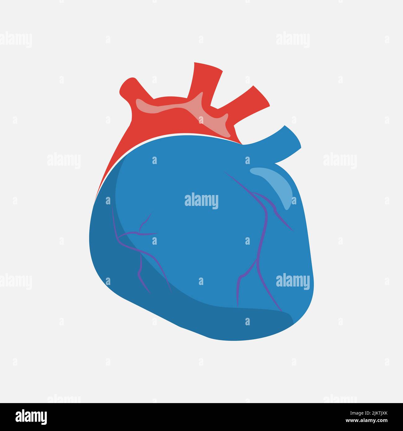 Icona del cuore su sfondo bianco. Illustrazione Vettoriale