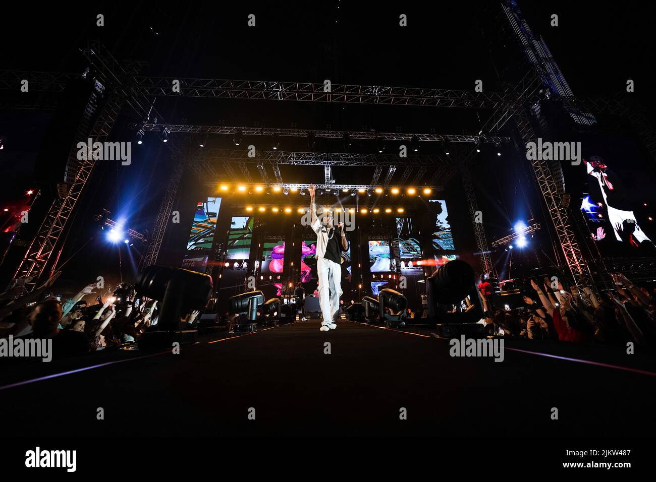 Un famoso rapper americano Tyga che si esibisce al festival di Dubai, negli Emirati Arabi Uniti Foto Stock