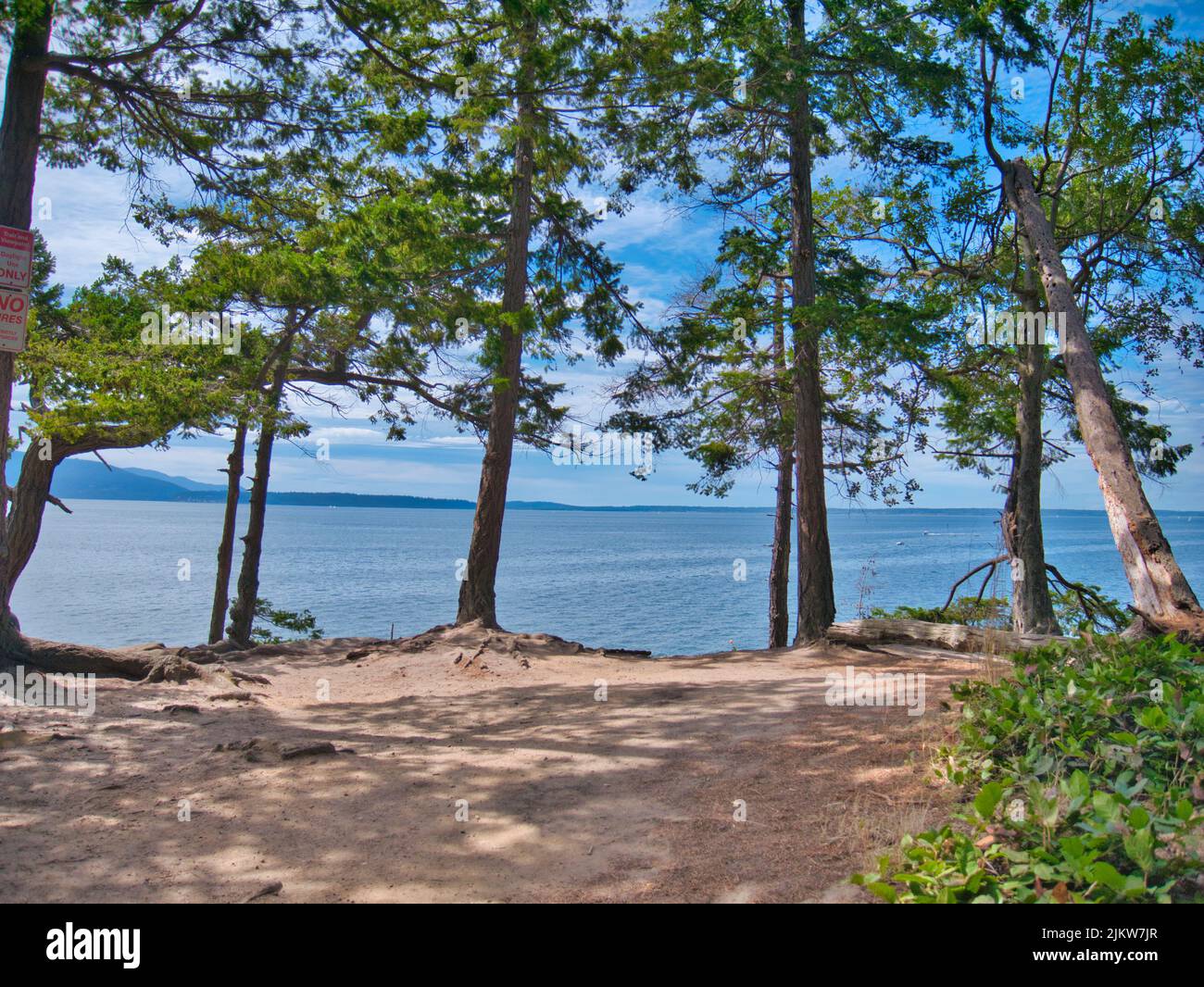 Una vista naturale degli alberi e della costa di Clark's Point in Alaska, USA Foto Stock