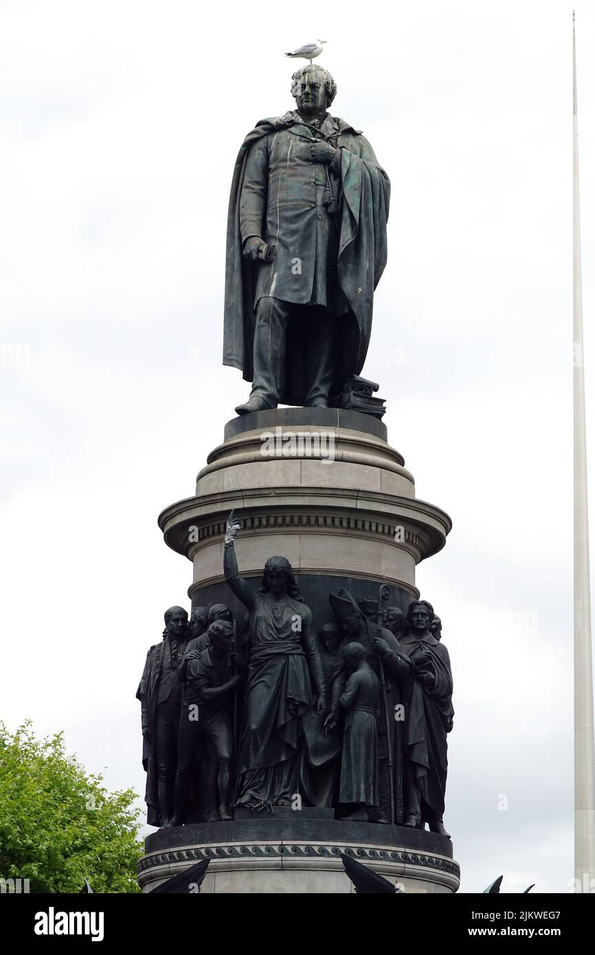 Statua di o'Connell, Dublino, Baile Átha Cliath, Irlanda, Éire, Irland, Írország, Europa Foto Stock