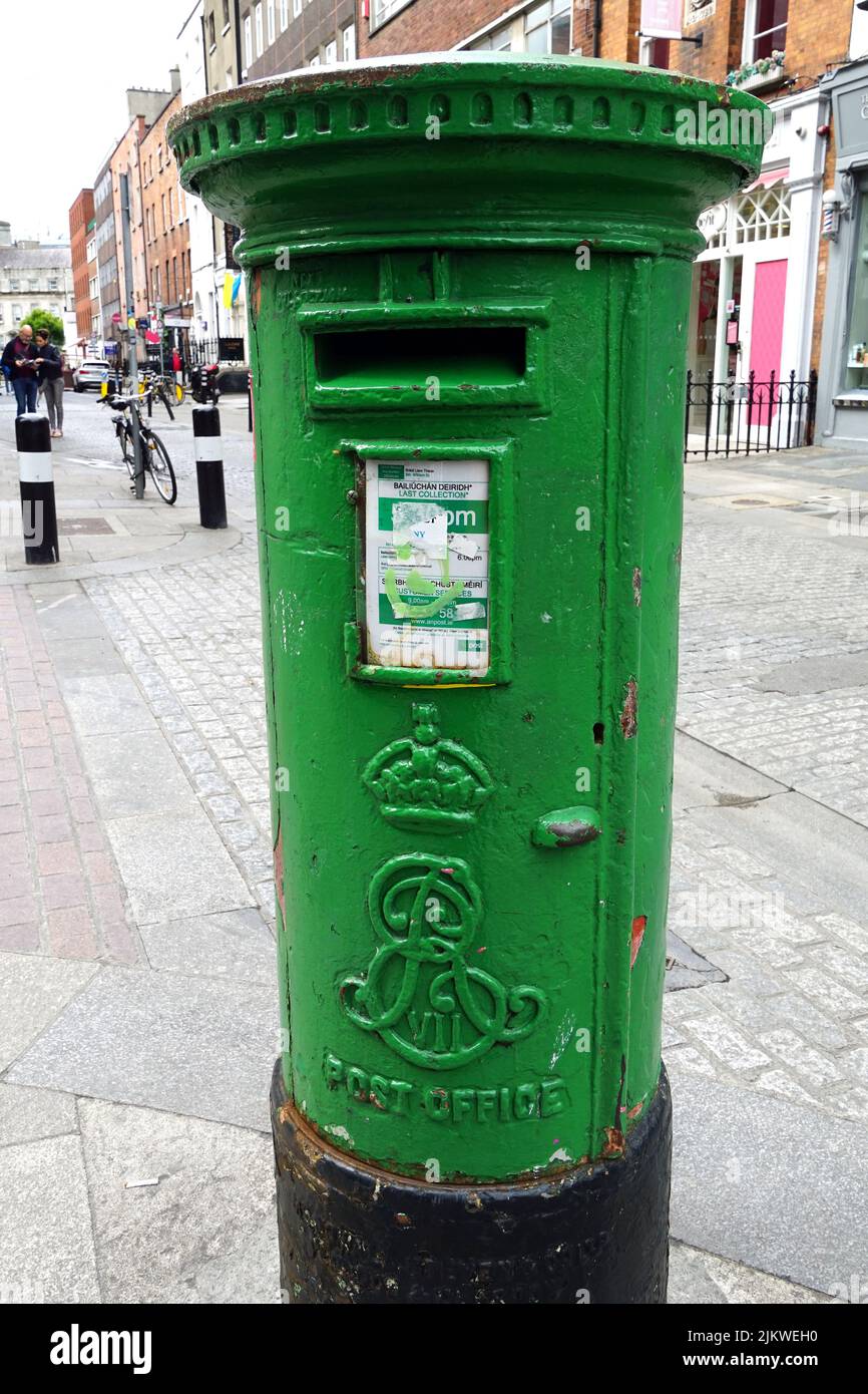 Old Royal Mail Postbox, Dublino, Baile Átha Cliath, Irlanda, Éire, Irland, Írország, Europa Foto Stock