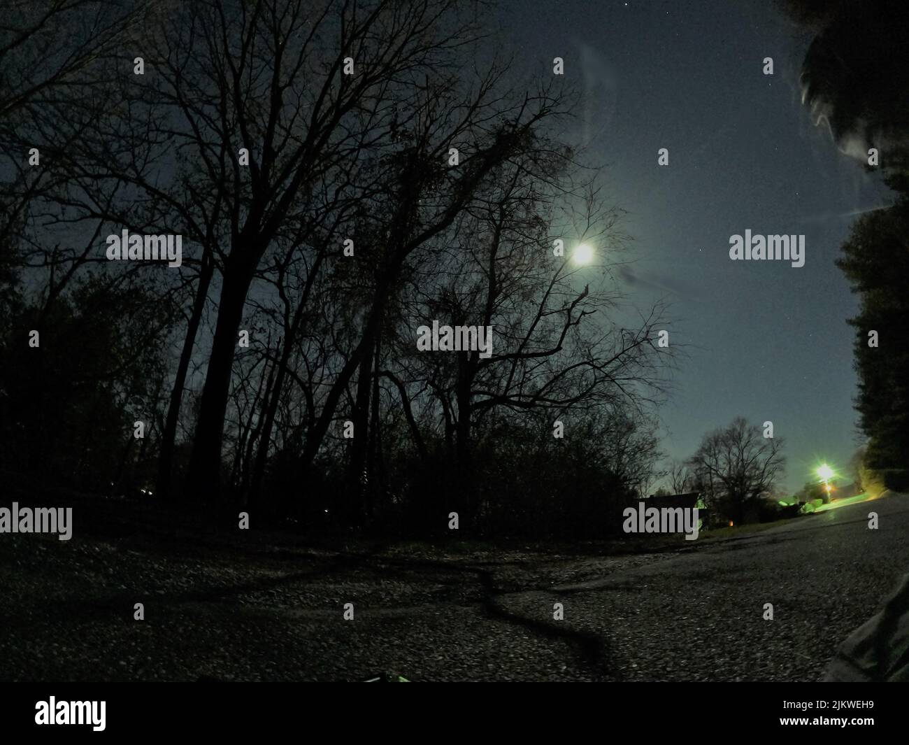 Lunga esposizione ripresa di notte dal vicolo cieco di Park St , guardando verso sud Foto Stock