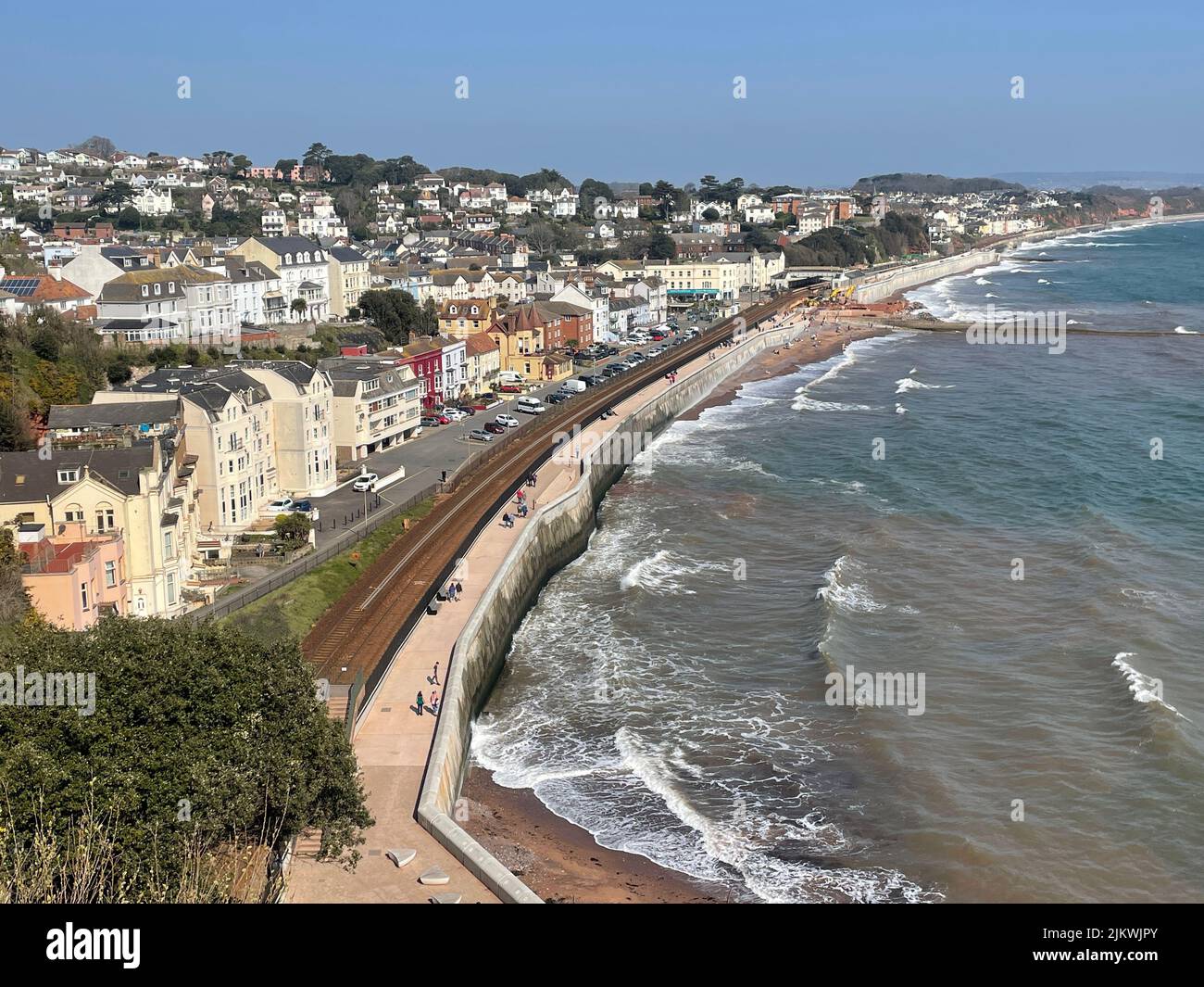 Ampia vista sul lungomare di Dawlish, Devon Foto Stock