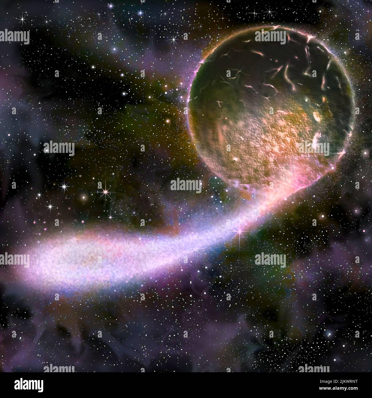 Luna (formazione) passo 6: La materia viene espulsa. Foto Stock