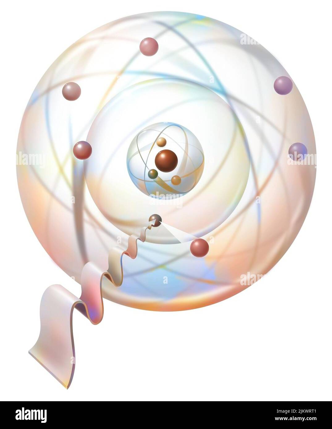 Orbite circolari di Bohr: Gli elettroni orbitano su di loro. Foto Stock