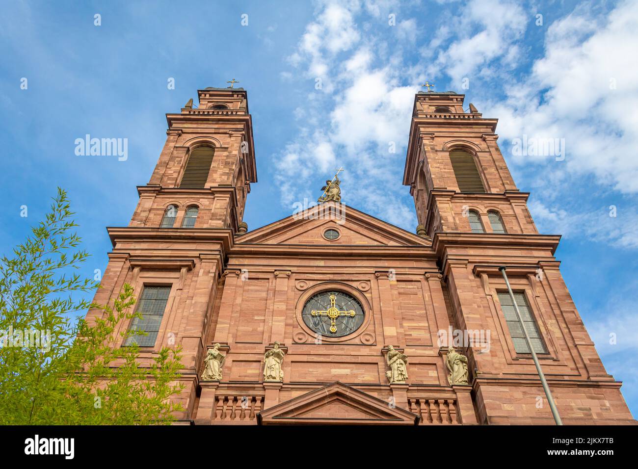 La chiesa cattolica di San Giovanni Nepomuk a Eberbach, nella Germania meridionale, è costruita in stile architettonico rinascimentale Foto Stock