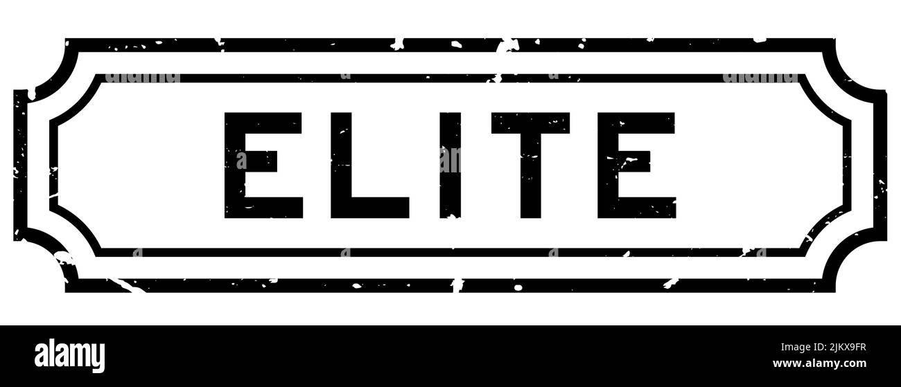 Grunge nero elite parola sigilla gomma timbro su sfondo bianco Illustrazione Vettoriale