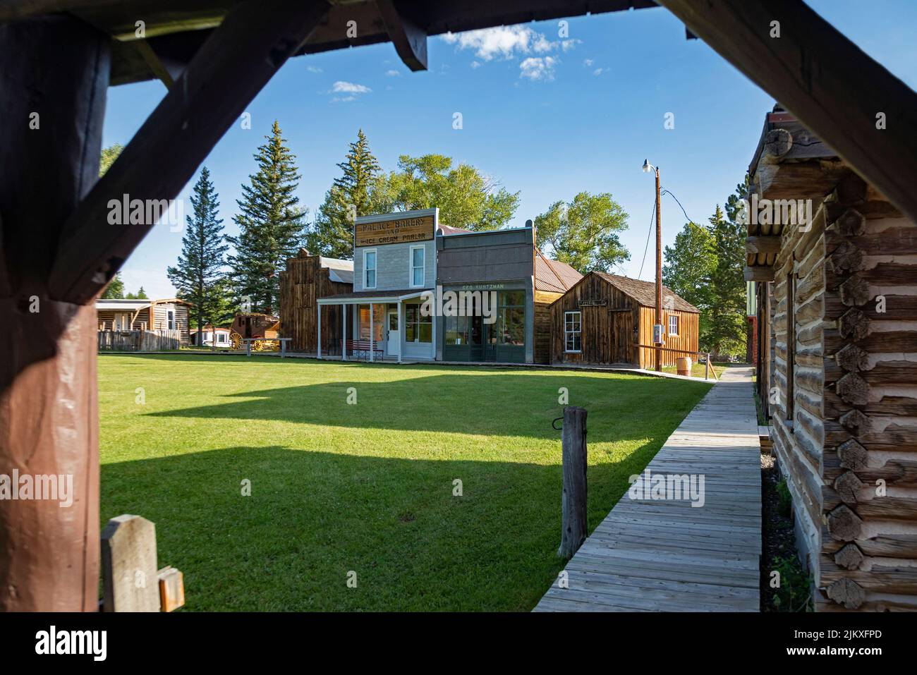 Accampamento, Wyoming - il Grand Encampment Museum mette in evidenza la storia mineraria, ranching, e di registrazione della città. Il museo include molti storici Foto Stock