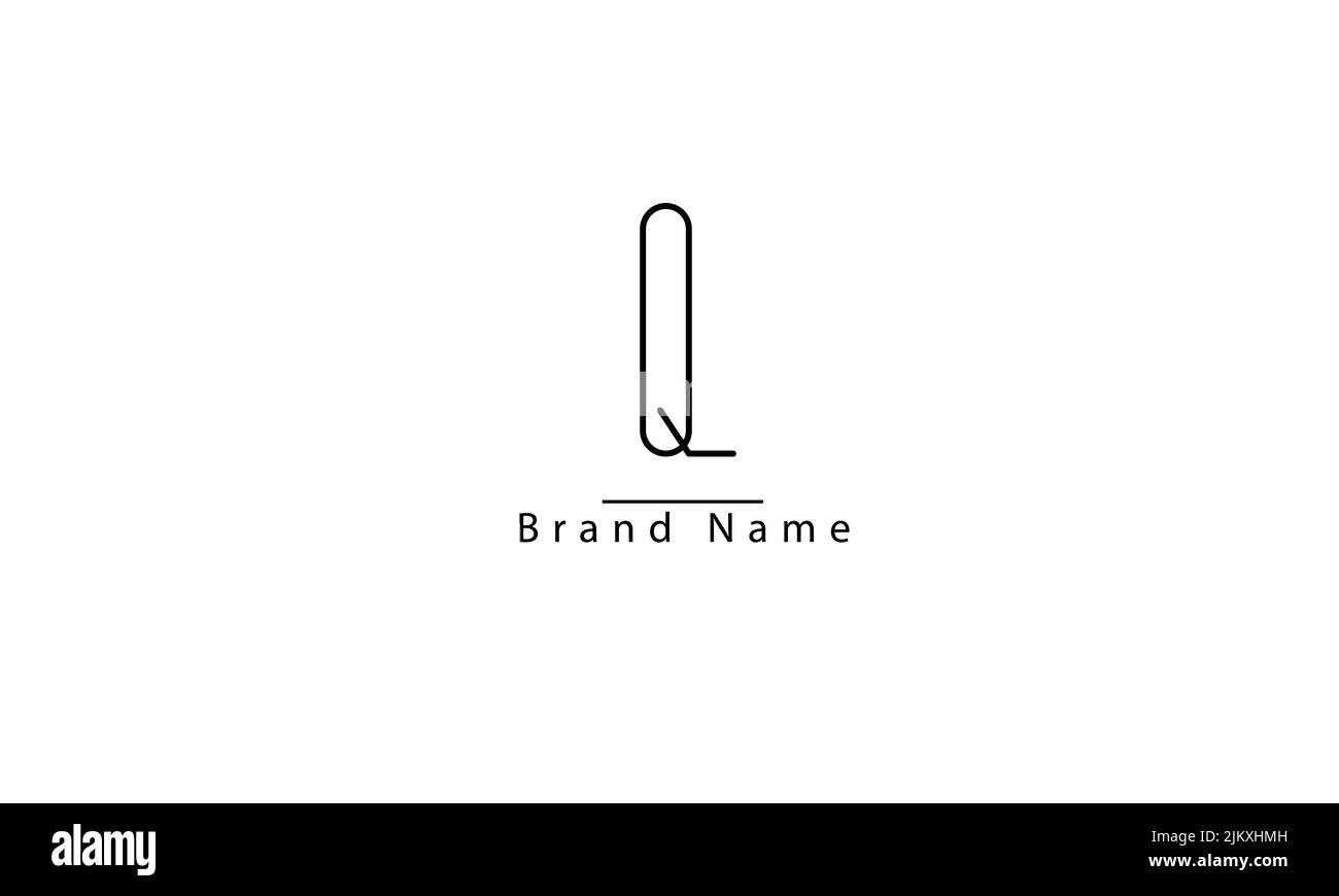 Lettere maiuscole iniziali logo monogramma QL LQ Q L Illustrazione Vettoriale
