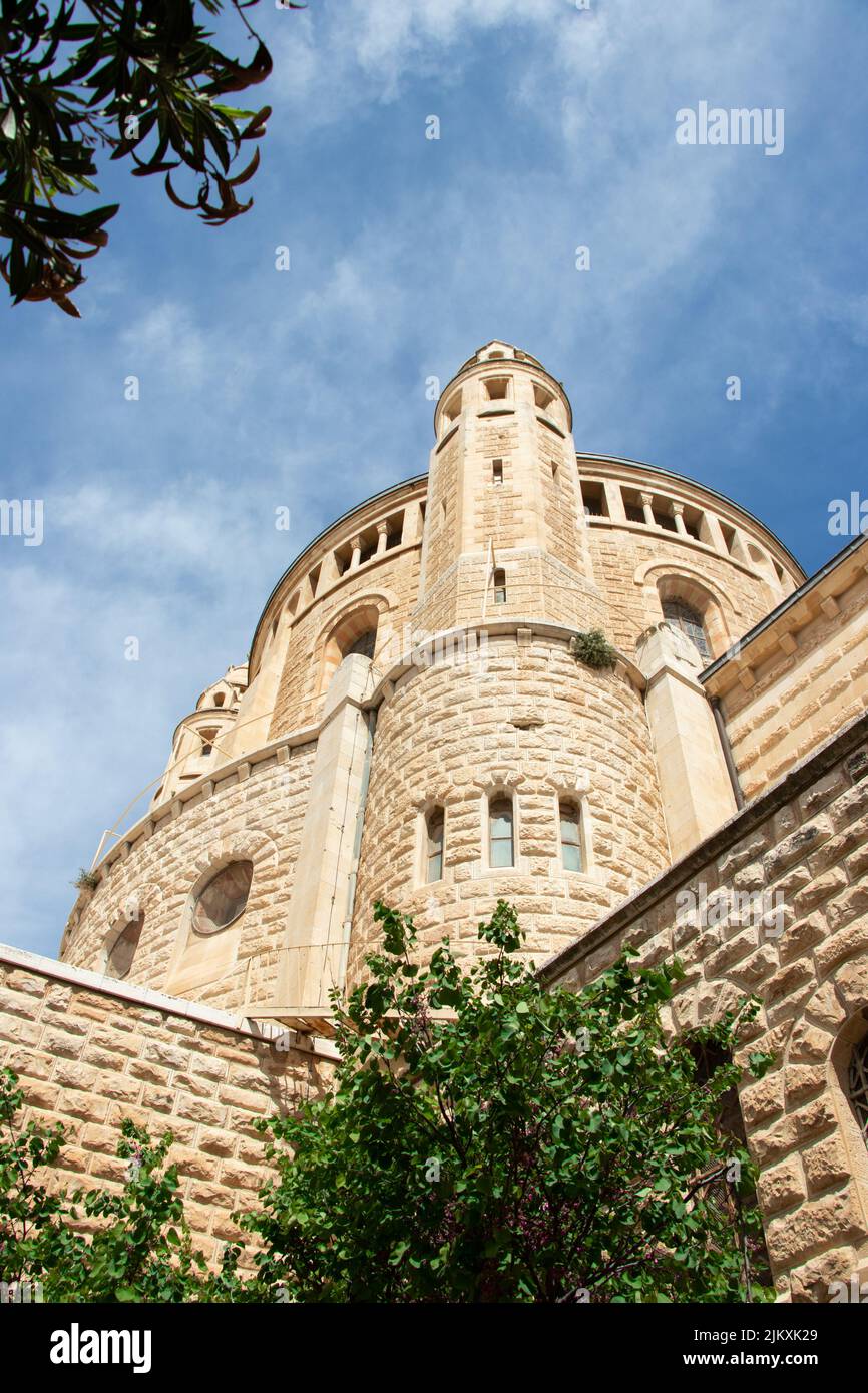 Abbazia benedettina della Vergine Maria Dormizione sul monte Sion, vicino alla porta di Sion fuori le mura della Città Vecchia di Gerusalemme Foto Stock