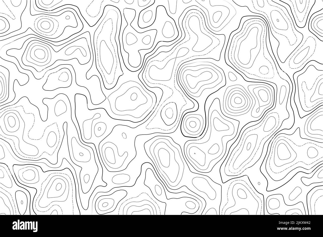 Mappa topografica su sfondo bianco. Linea di contorno astratta texture rilievo terreno. Paesaggio ondulato geografico. Illustrazione vettoriale. Illustrazione Vettoriale