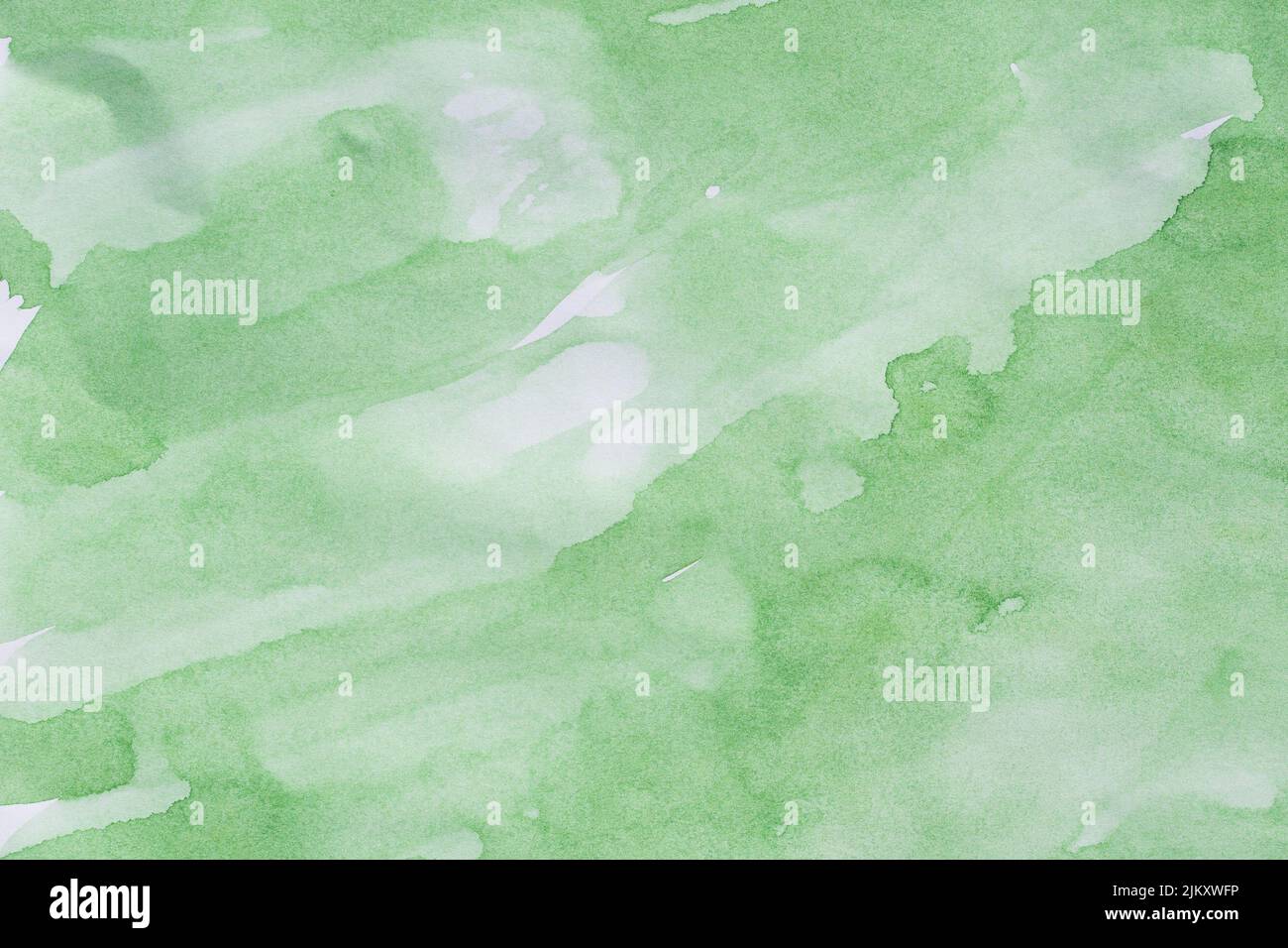 acquerello dipinto di verde su tessuto di sfondo della carta Foto Stock