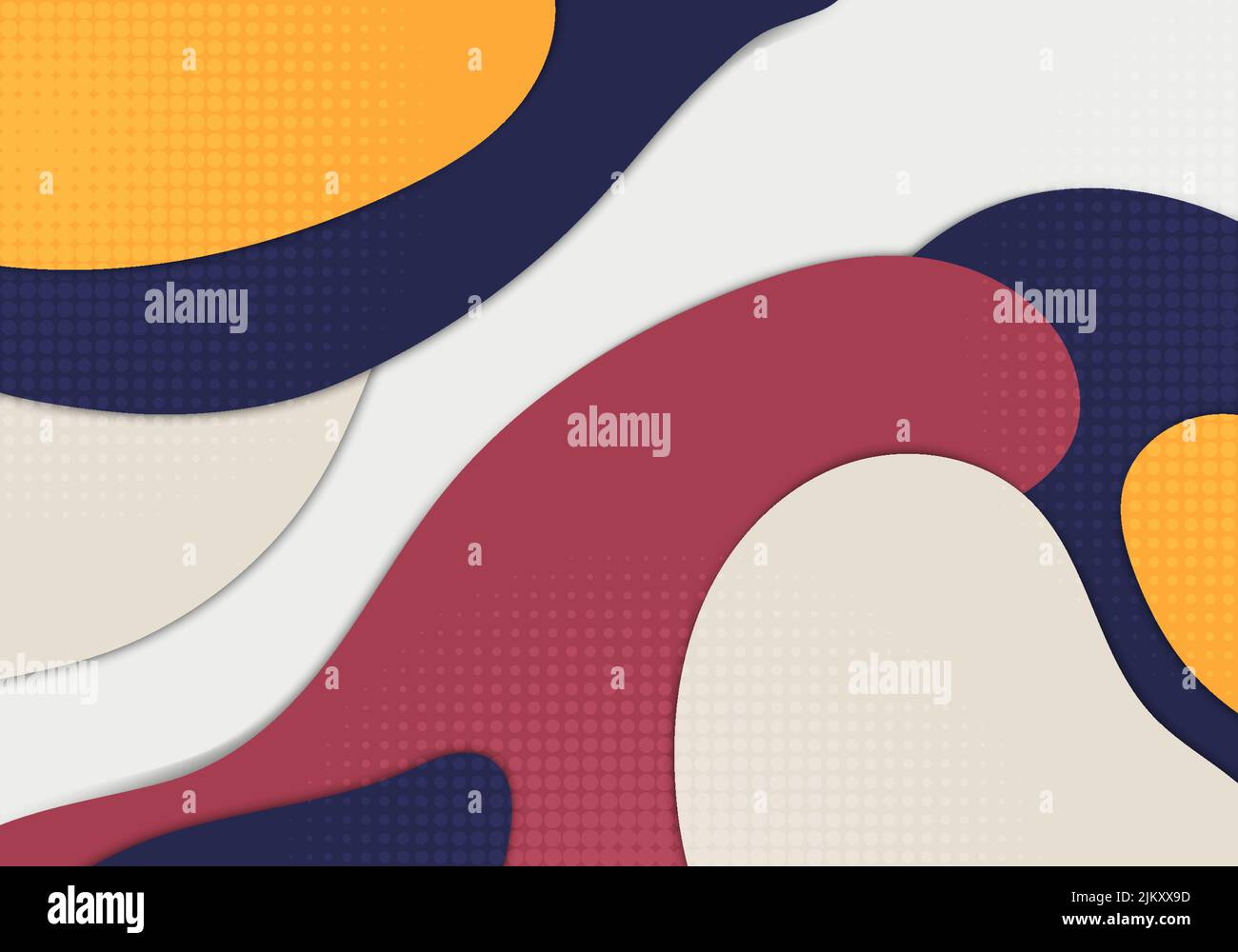 Astratto colorato doodle template design artwork stile moderno. Sfondo decorazione modello sovrapposto. Vettore Illustrazione Vettoriale