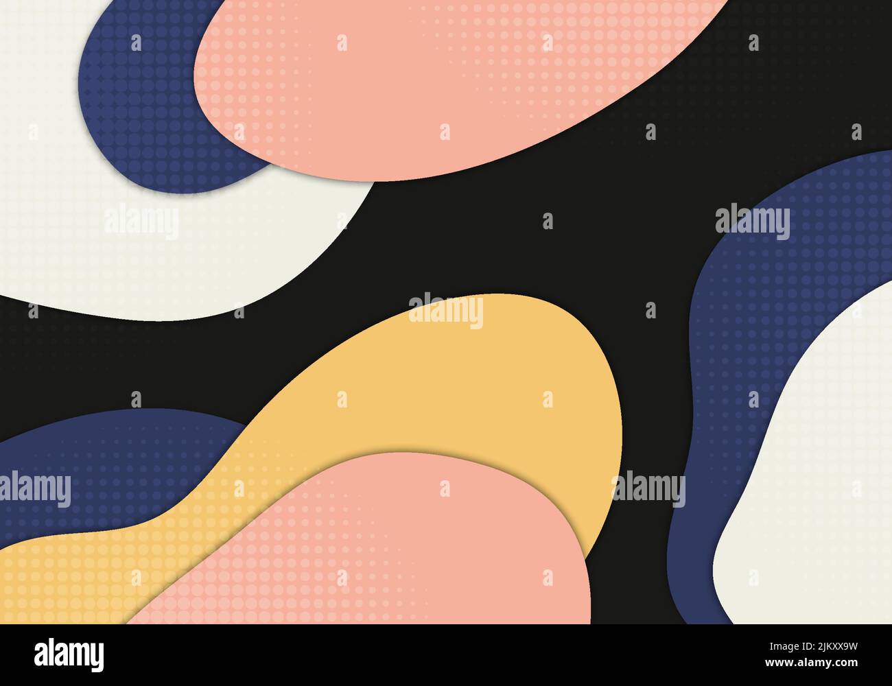 Astratto minimal colorful template design decorativo stile artwork. Sfondo decorazione modello sovrapposto. Vettore Illustrazione Vettoriale