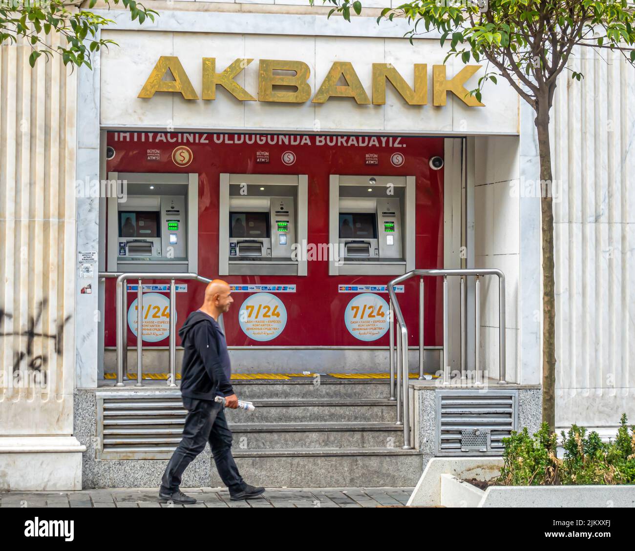Akbank ATM - banche e atms a Istanbul, Turchia Foto Stock