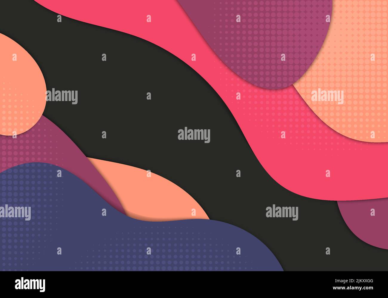Modello astratto di stile di colori della decorazione d'arte del doodle. Grafica di stile sovrapposto con sfondo ondulato. Vettore Illustrazione Vettoriale