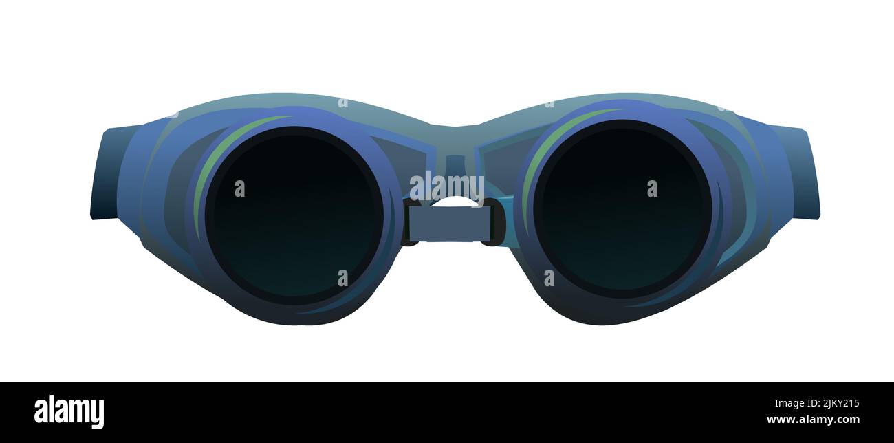 Occhiali per saldatura elettrica. Convertitore del filtro ottico. Dispositivi di protezione per il lavoro. Oggetto isolato su sfondo bianco. Vettore. Illustrazione Vettoriale