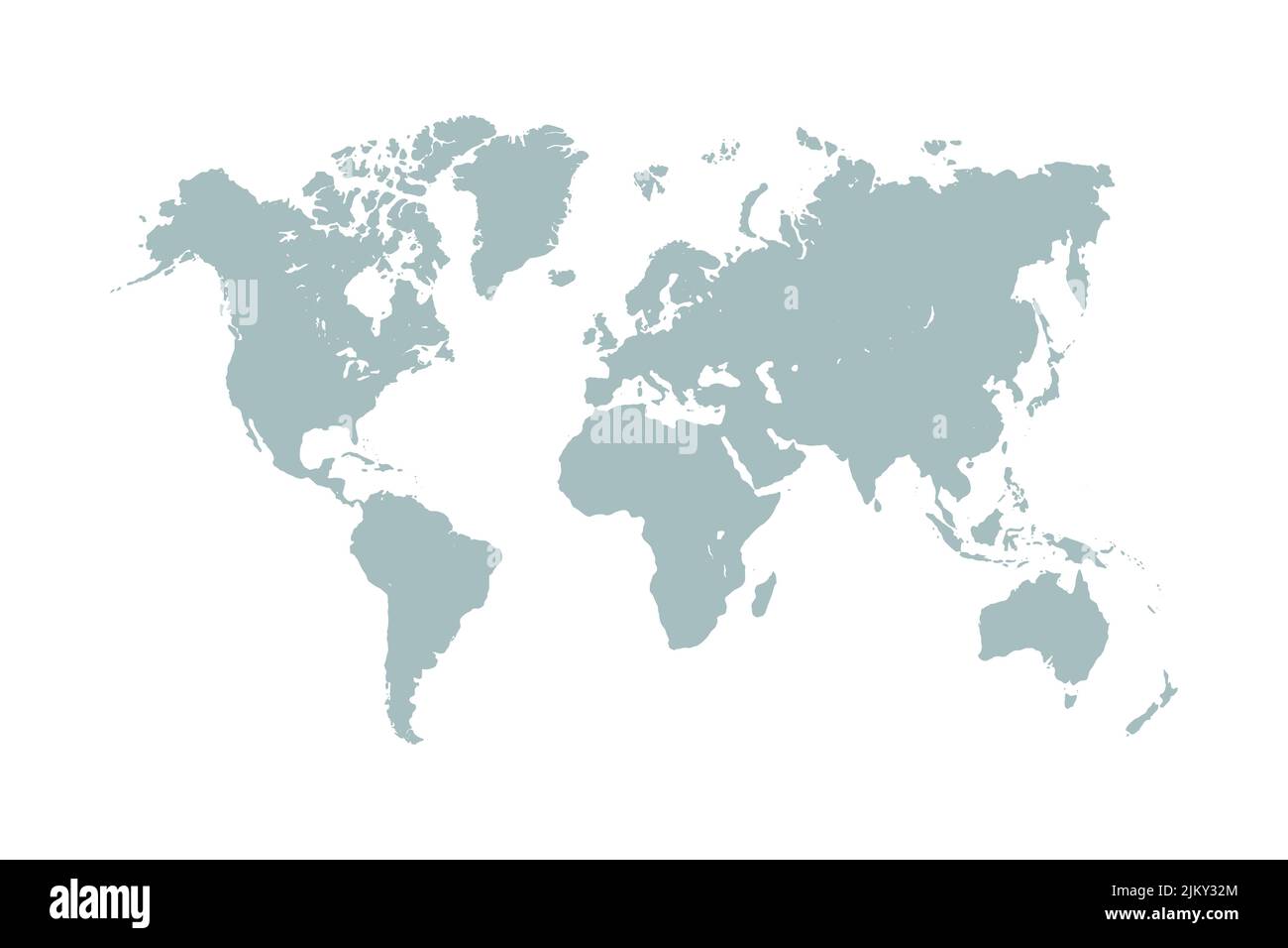 Vettore mappa del mondo isolato su sfondo bianco Illustrazione Vettoriale
