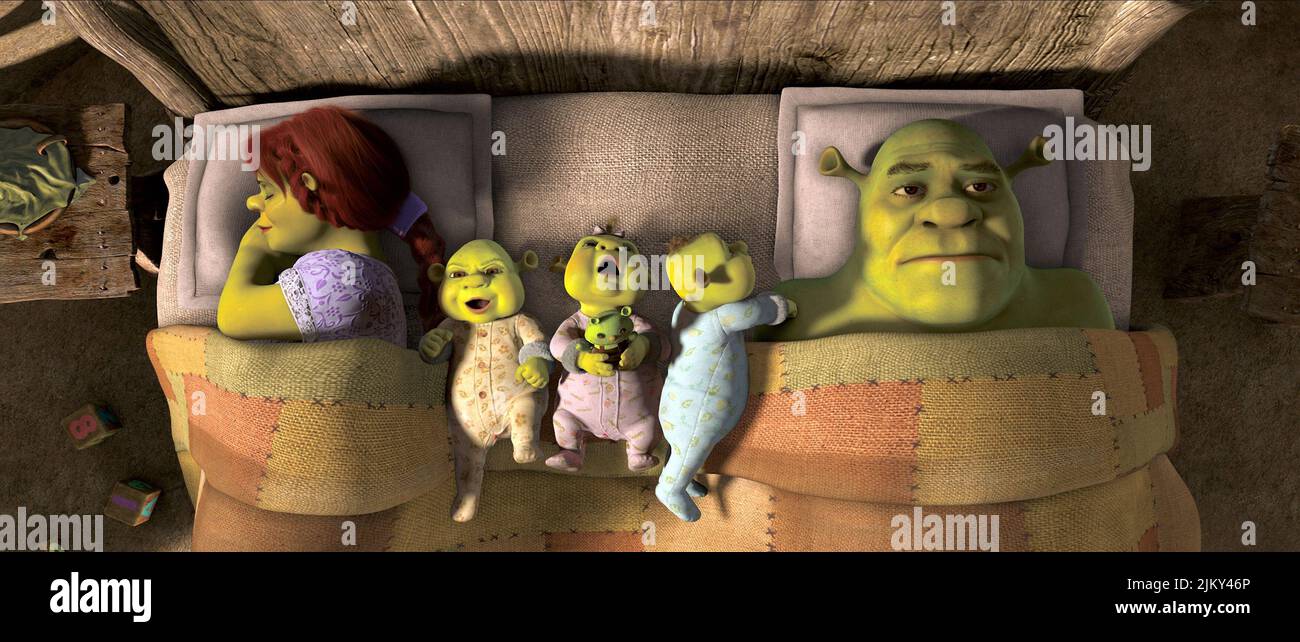 La principessa Fiona, neonati, Shrek, Shrek e vissero felici e contenti, 2010 Foto Stock