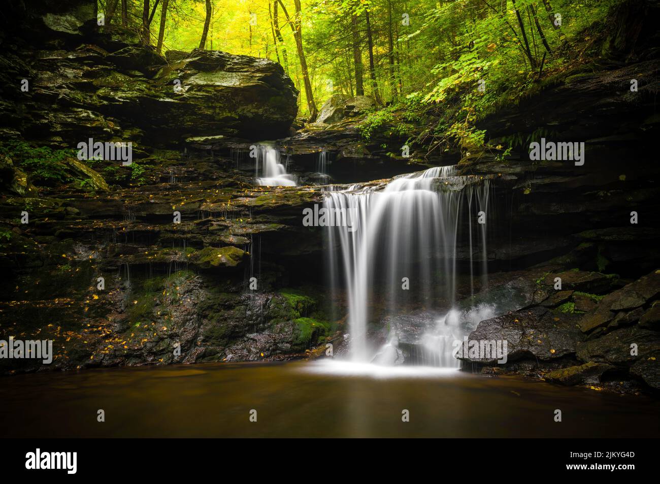 Cascate panoramiche nel Ricketts Glen state Park in Pennsylvania Foto Stock