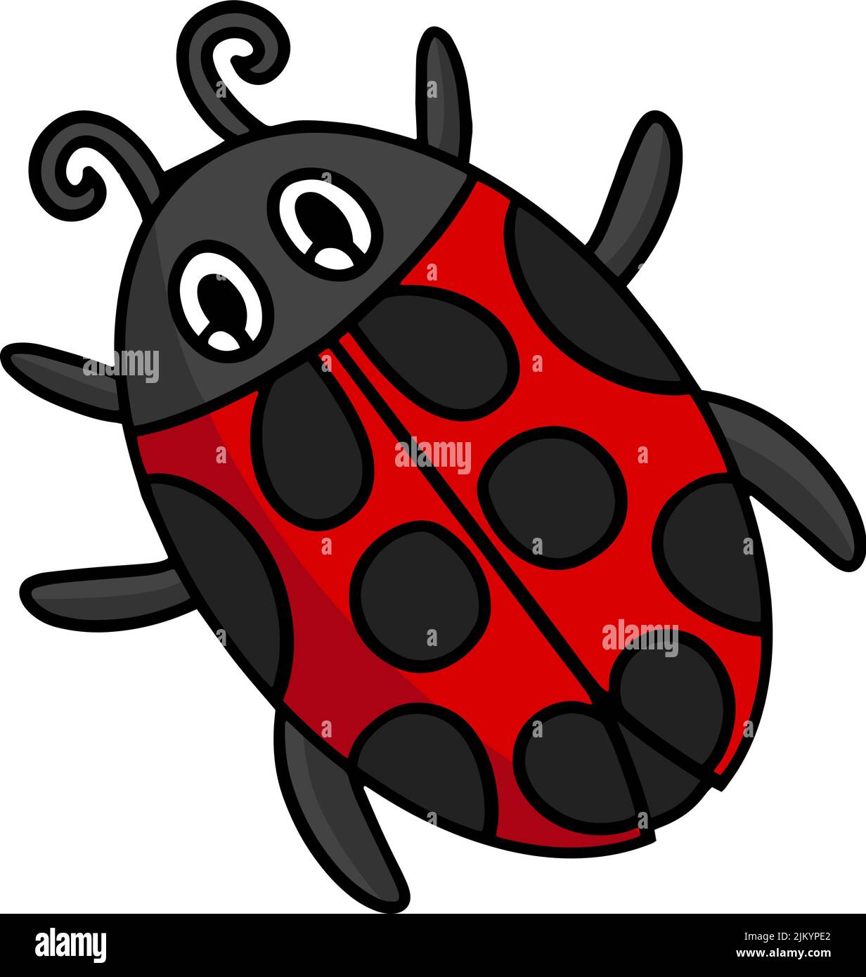 Ladybug Animal Cartoon Coloured Clipart Illustrazione Vettoriale