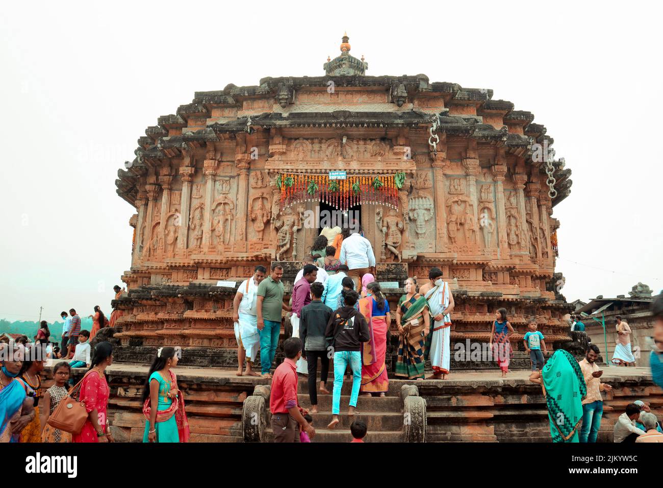 Il tempio Sharada o Sharadamba il giorno del festival Dasara o Dussehra. Foto Stock