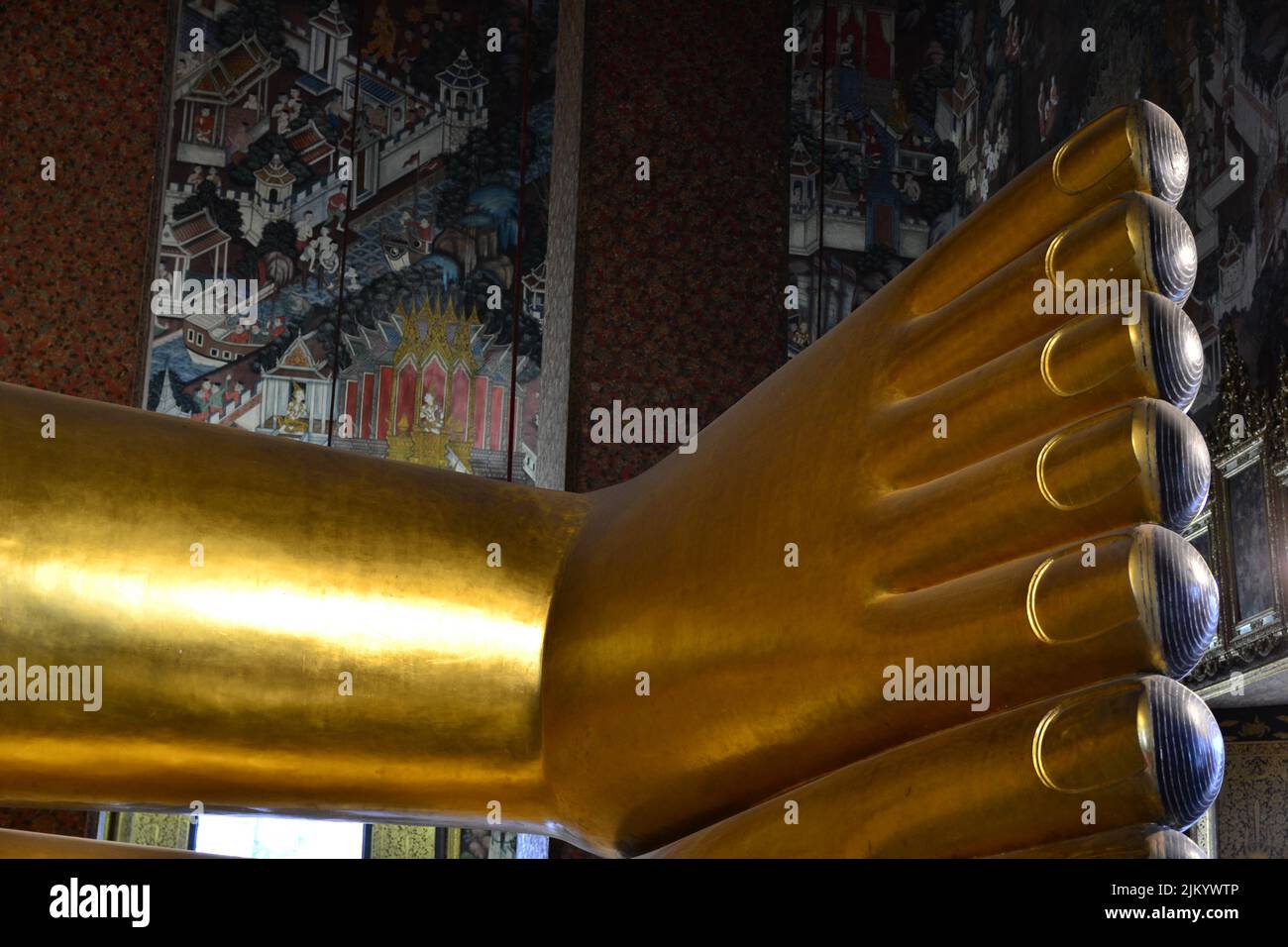Il piede del Buddha nel Tempio del Buddha di Smeraldo Foto Stock