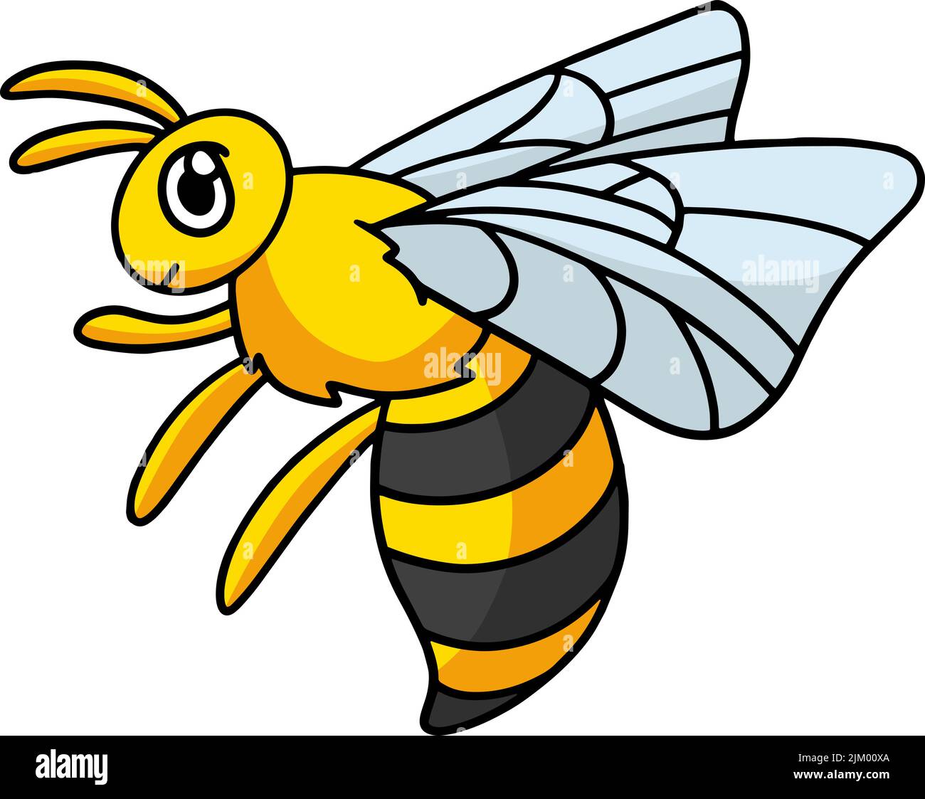 Bee Animal Cartoon Coloured Clipart Illustrazione Illustrazione Vettoriale